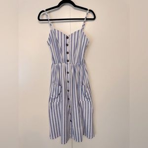 Spaghetti Strap Striped Midi Dress (sz. Small)